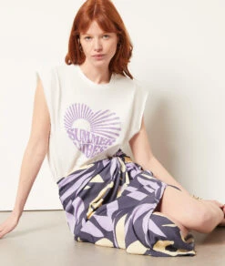 Langer Rock Mit Print LILA -Damen mode Geschaft 654012407 c