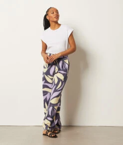 Hose Aus Fließendem Material Mit Print LILA -Damen mode Geschaft 654012507 c