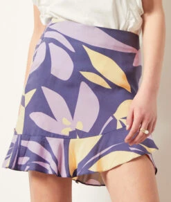 Kurzer Rock Mit Print LILA -Damen mode Geschaft 654013107 b