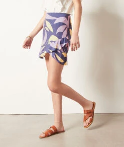 Kurzer Rock Mit Print LILA -Damen mode Geschaft 654013107 c