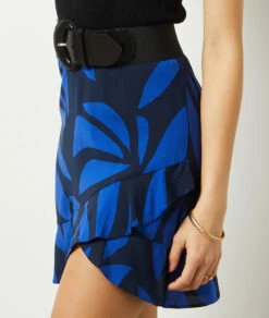 Kurzer Rock Mit Print MARINEBLAU -Damen mode Geschaft 654013137 b