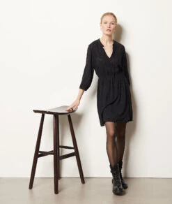 Kleid Mit Jacquard-Print SCHWARZ -Damen mode Geschaft 654013605 6