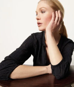 Kleid Mit Jacquard-Print SCHWARZ -Damen mode Geschaft 654013605 b