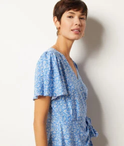 Costa Wickelkleid Mit Print BLAU -Damen mode Geschaft 654013711 c