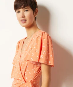 Costa Wickelkleid Mit Print TERRACOTTA -Damen mode Geschaft 654013764 c