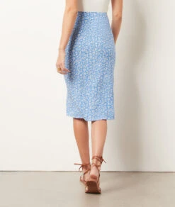 Costa Geraffter Rock Mit Print BLAU -Damen mode Geschaft 654013811 a