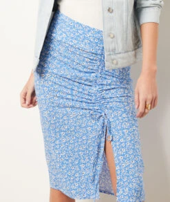 Costa Geraffter Rock Mit Print BLAU -Damen mode Geschaft 654013811 b