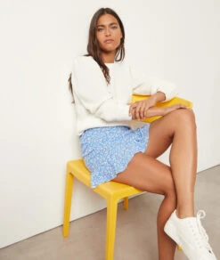 Rock Mit Print Und Volants BLAU 11 Rock Mit Print Und Volants BLAU -Damen mode Geschaft 654014411 c