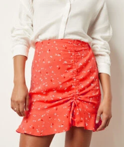 Rock Mit Print Und Volants TERRACOTTA -Damen mode Geschaft 654014464 b