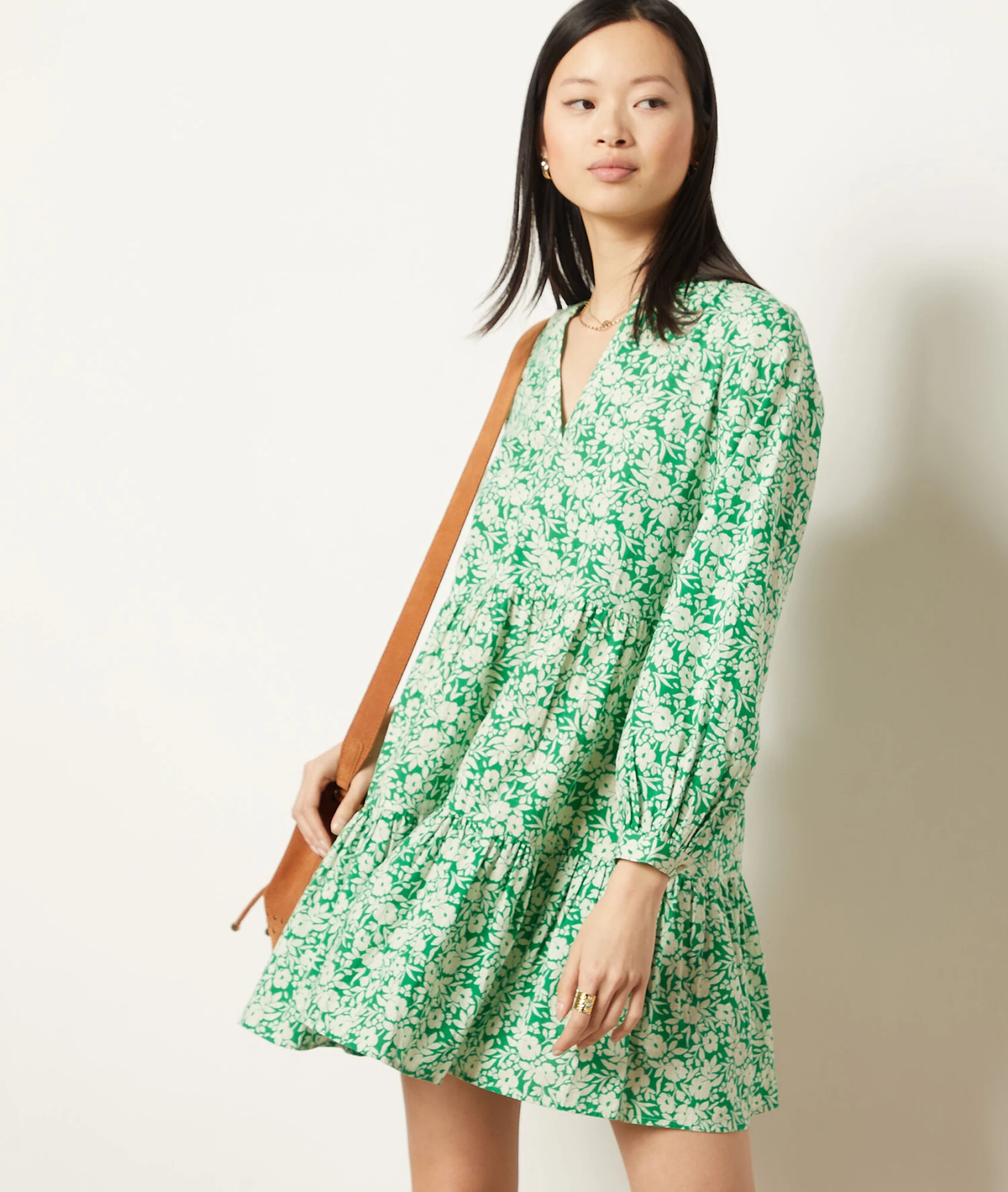 Fließendes Kleid Mit Floralem Print GRÜN 7 Fließendes Kleid Mit Floralem Print GRÜN – Bild 5