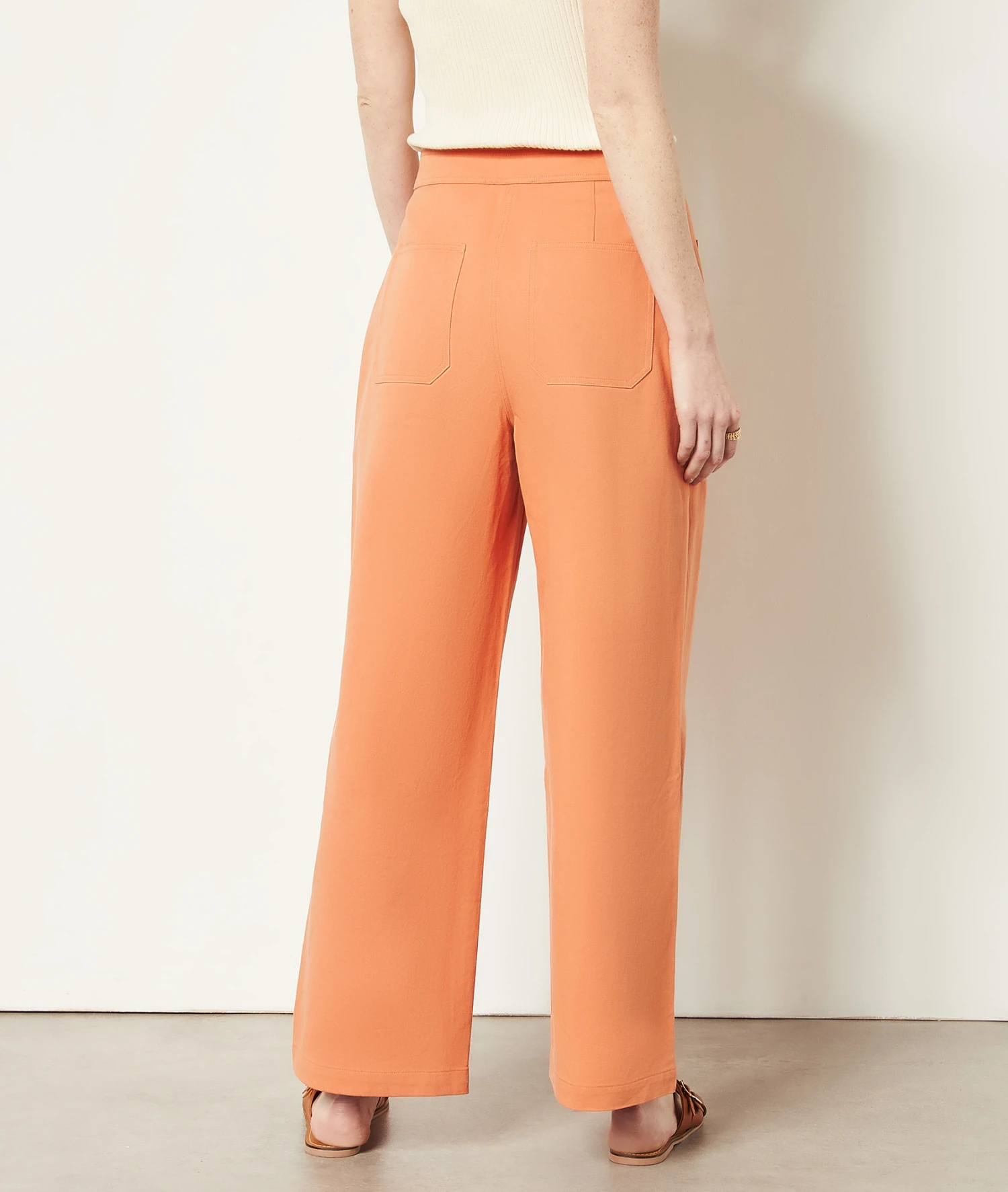 Swan Weit Geschnittene Hose, 100 % Baumwolle PFIRSICH 4 Swan Weit Geschnittene Hose, 100 % Baumwolle PFIRSICH – Bild 2