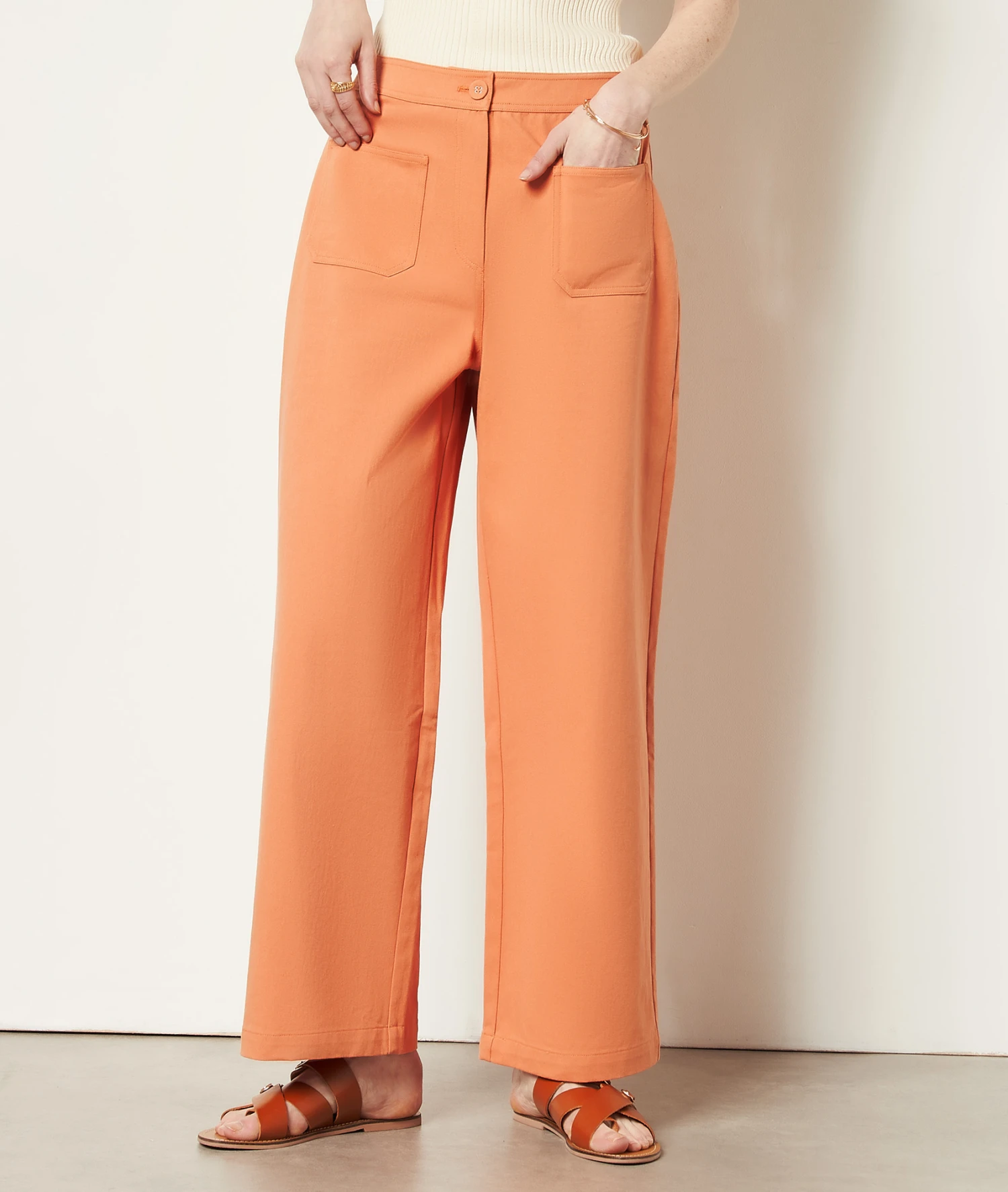 Swan Weit Geschnittene Hose, 100 % Baumwolle PFIRSICH 7 Swan Weit Geschnittene Hose, 100 % Baumwolle PFIRSICH – Bild 5