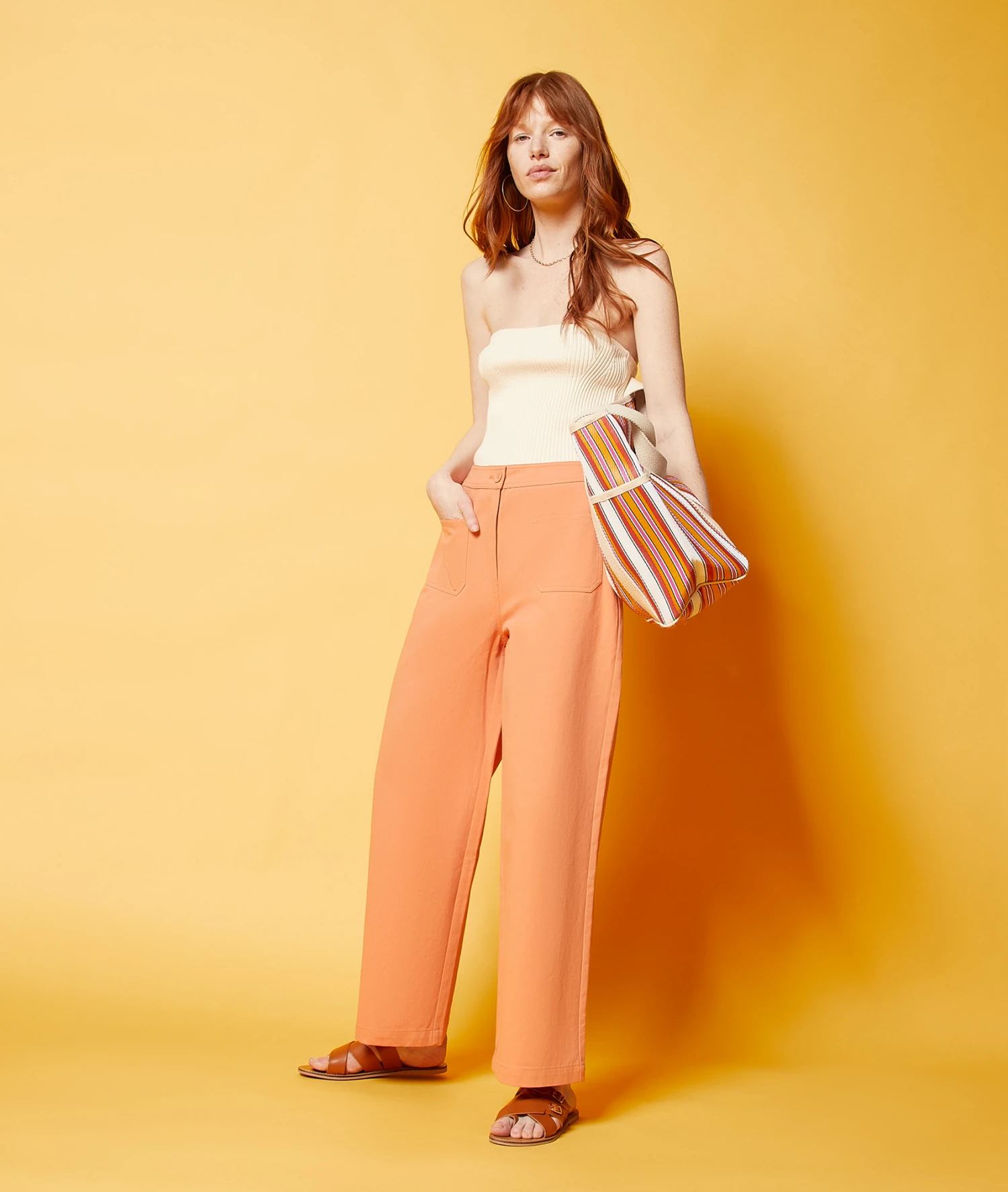 Swan Weit Geschnittene Hose, 100 % Baumwolle PFIRSICH 3 Swan Weit Geschnittene Hose, 100 % Baumwolle PFIRSICH