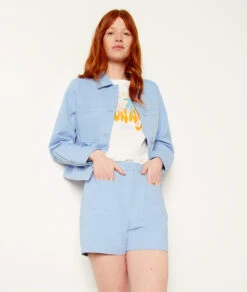 Swan Shorts Mit Hoher Taille, 100 % Baumwolle BLAU 11 Swan Shorts Mit Hoher Taille, 100 % Baumwolle BLAU -Damen mode Geschaft 654015722 c