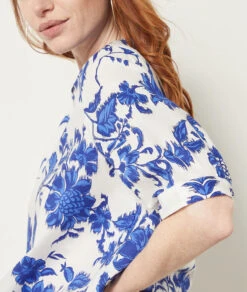 Kurzes Top, 100 % Baumwolle BLAU -Damen mode Geschaft 654015839 b