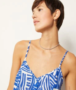 Caraco Mit Schmalen Trägern Und Print, 100 % Baumwolle BLAU 10 Caraco Mit Schmalen Trägern Und Print, 100 % Baumwolle BLAU -Damen mode Geschaft 654017139 b