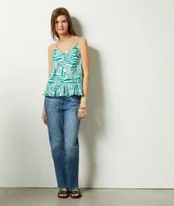 Caraco Mit Print, 100 % Baumwolle SMARAGDGRÜN -Damen mode Geschaft 654017143 6