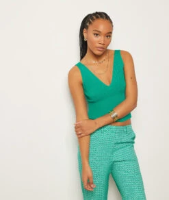 Hose Im Zigarettenschnitt GRÜN -Damen mode Geschaft 654017746 c