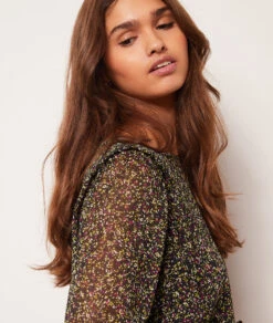 Kleid Mit Print SCHWARZ 10 Kleid Mit Print SCHWARZ -Damen mode Geschaft 654017946 b