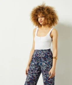 Hose Aus Fließendem Material Mit Print ROSA 11 Hose Aus Fließendem Material Mit Print ROSA -Damen mode Geschaft 654019468 c