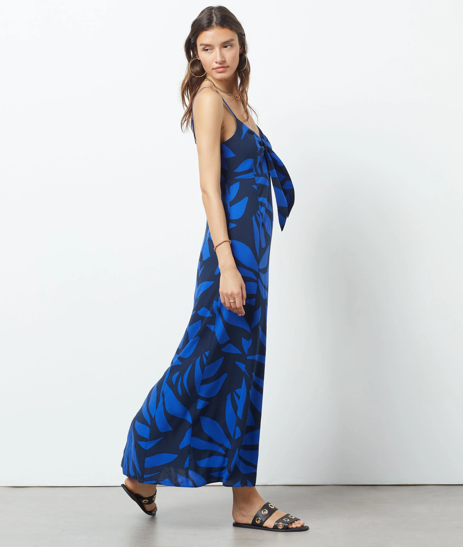 Langes Kleid Mit Print MARINEBLAU 3 Langes Kleid Mit Print MARINEBLAU