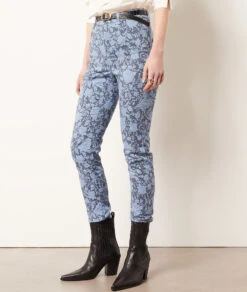 Slim-Jeans Mit Print BLAU -Damen mode Geschaft 654021622 c