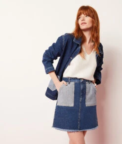 Schmaler Jeansrock BLAU -Damen mode Geschaft 654022434 c