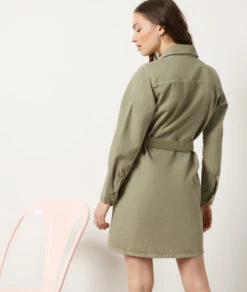 Jeanskleid KHAKI 8 Jeanskleid KHAKI -Damen mode Geschaft 654024444 a
