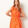Fließendes Kleid, 100 % Baumwolle ORANGE 2 Fließendes Kleid, 100 % Baumwolle ORANGE -Damen mode Geschaft 654025163 x
