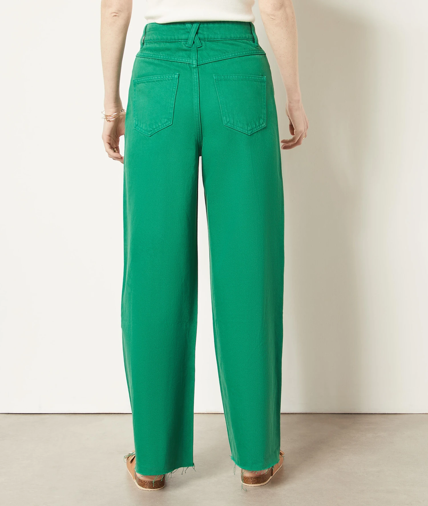 Weit Geschnittene Jeans, 100 % Baumwolle GRÜN 4 Weit Geschnittene Jeans, 100 % Baumwolle GRÜN – Bild 2