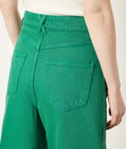 Weit Geschnittene Jeans, 100 % Baumwolle GRÜN 10 Weit Geschnittene Jeans, 100 % Baumwolle GRÜN -Damen mode Geschaft 654027040 b