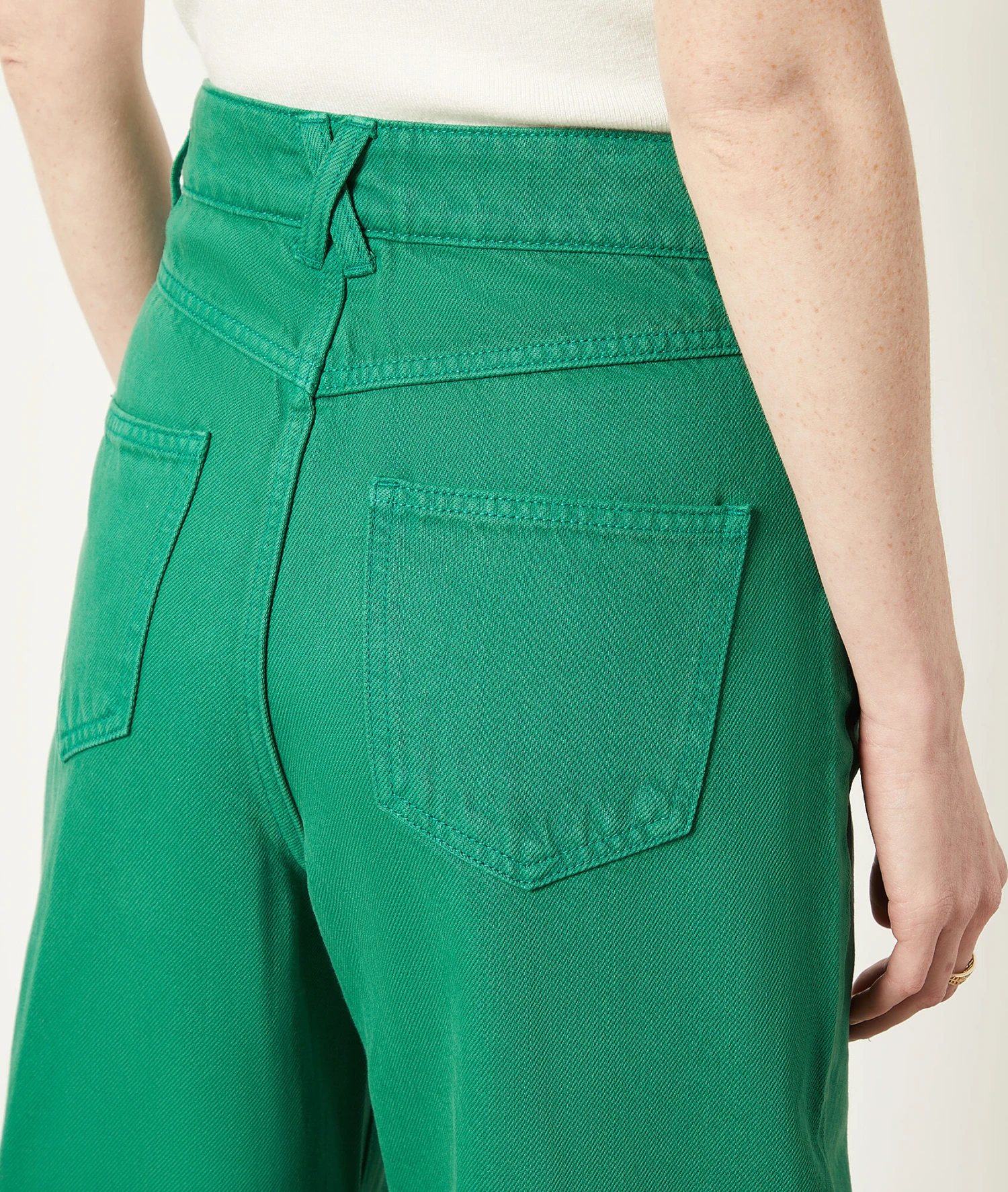 Weit Geschnittene Jeans, 100 % Baumwolle GRÜN 6 Weit Geschnittene Jeans, 100 % Baumwolle GRÜN – Bild 4