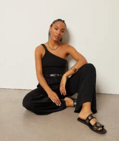 Hose Mit Weitem Schnitt SCHWARZ -Damen mode Geschaft 654027305 c