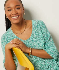 Fließendes Kleid Mit Print SMARAGDGRÜN 10 Fließendes Kleid Mit Print SMARAGDGRÜN -Damen mode Geschaft 654028736 b