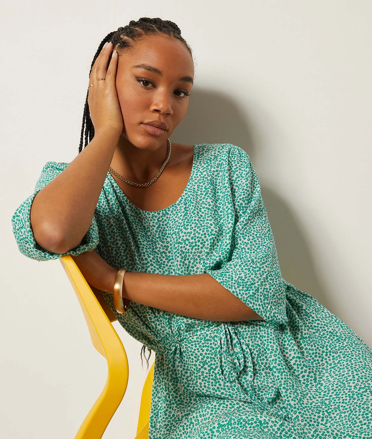 Fließendes Kleid Mit Print SMARAGDGRÜN 7 Fließendes Kleid Mit Print SMARAGDGRÜN – Bild 5