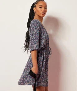 Fließendes Kleid Mit Print ROSA -Damen mode Geschaft 654028768 c