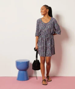 Fließendes Kleid Mit Print ROSA