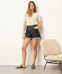 Jeansshorts, 100 % Baumwolle ANTHRAZIT -Damen mode Geschaft 654032104 6