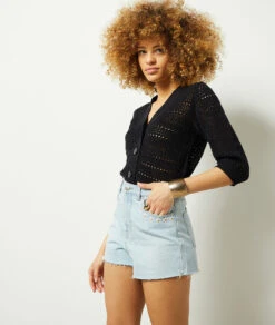 Clover Shorts Aus Jeansstoff Mit Stickereien HIMMELBLAU