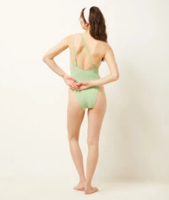 Maillot De Bain 1 Pièce Asymétrique VERT -Damen mode Geschaft 654033046 a