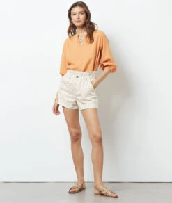 Shorts Aus Jeansstoff ECRU -Damen mode Geschaft 654037439 6