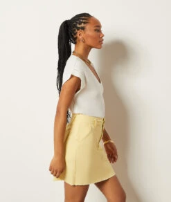 Jeansrock BLASSGELB -Damen mode Geschaft 654037843 c