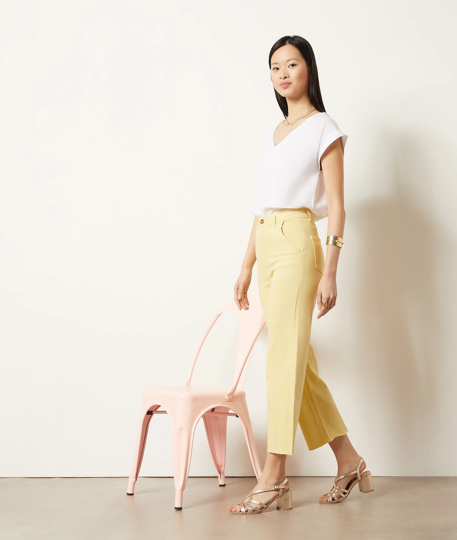 Weit Geschnittene Jeans HELLGELB 3 Weit Geschnittene Jeans HELLGELB