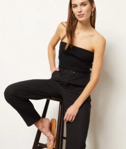 Geripptes Bustier Aus Strick SCHWARZ -Damen mode Geschaft 654038505 c