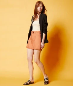 Geripptes Bustier-Top ECRU -Damen mode Geschaft 654038580 x