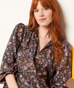 Kurzes Kleid Mit Print GRÜN -Damen mode Geschaft 654038733 b