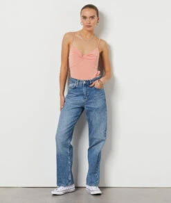 Top Mit Schmalen Trägern ABRIKOSE -Damen mode Geschaft 654044361 6