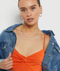 Caraco Effet Torsadé ORANGE 10 Caraco Effet Torsadé ORANGE -Damen mode Geschaft 654044363 b