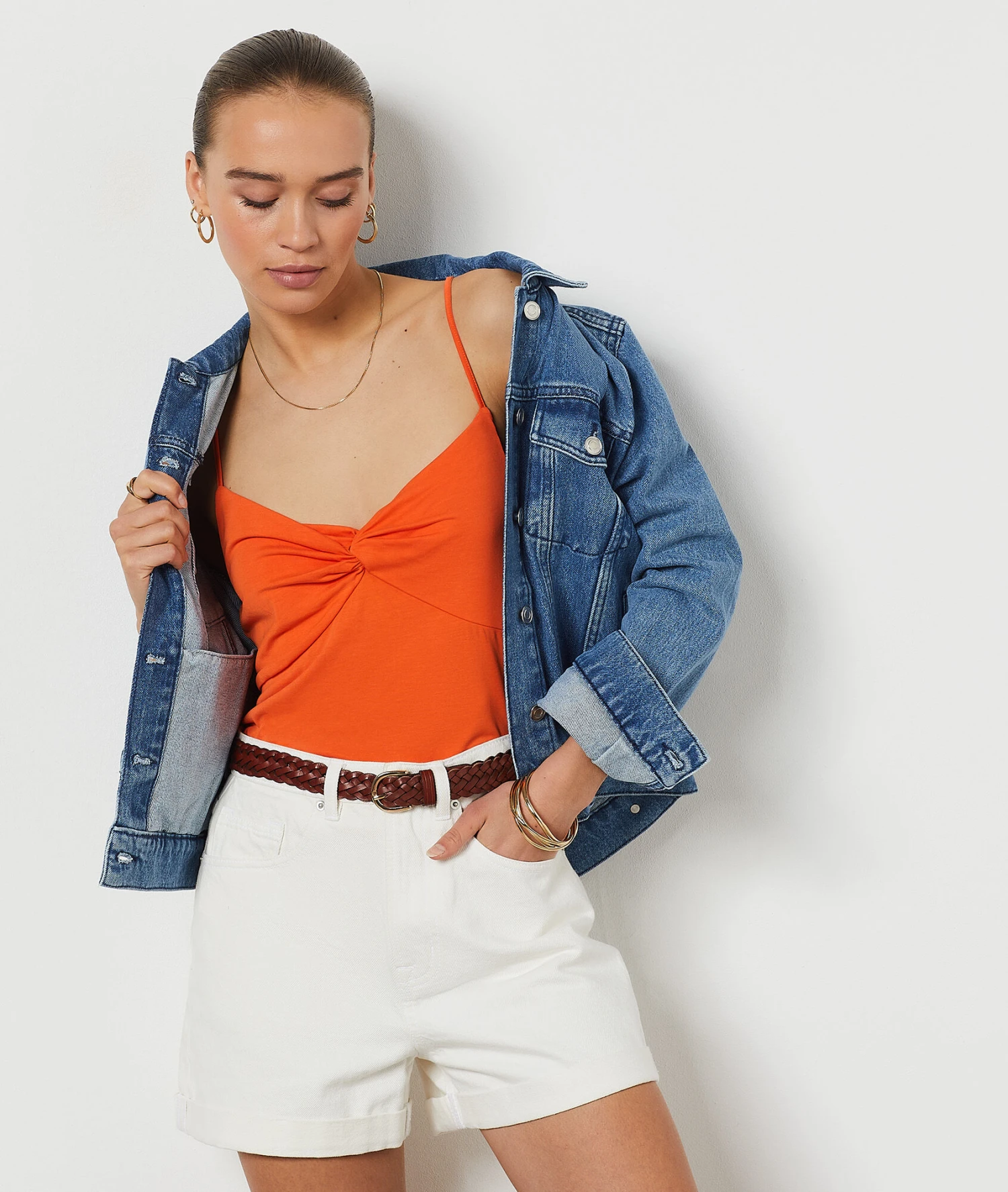 Caraco Effet Torsadé ORANGE 3 Caraco Effet Torsadé ORANGE