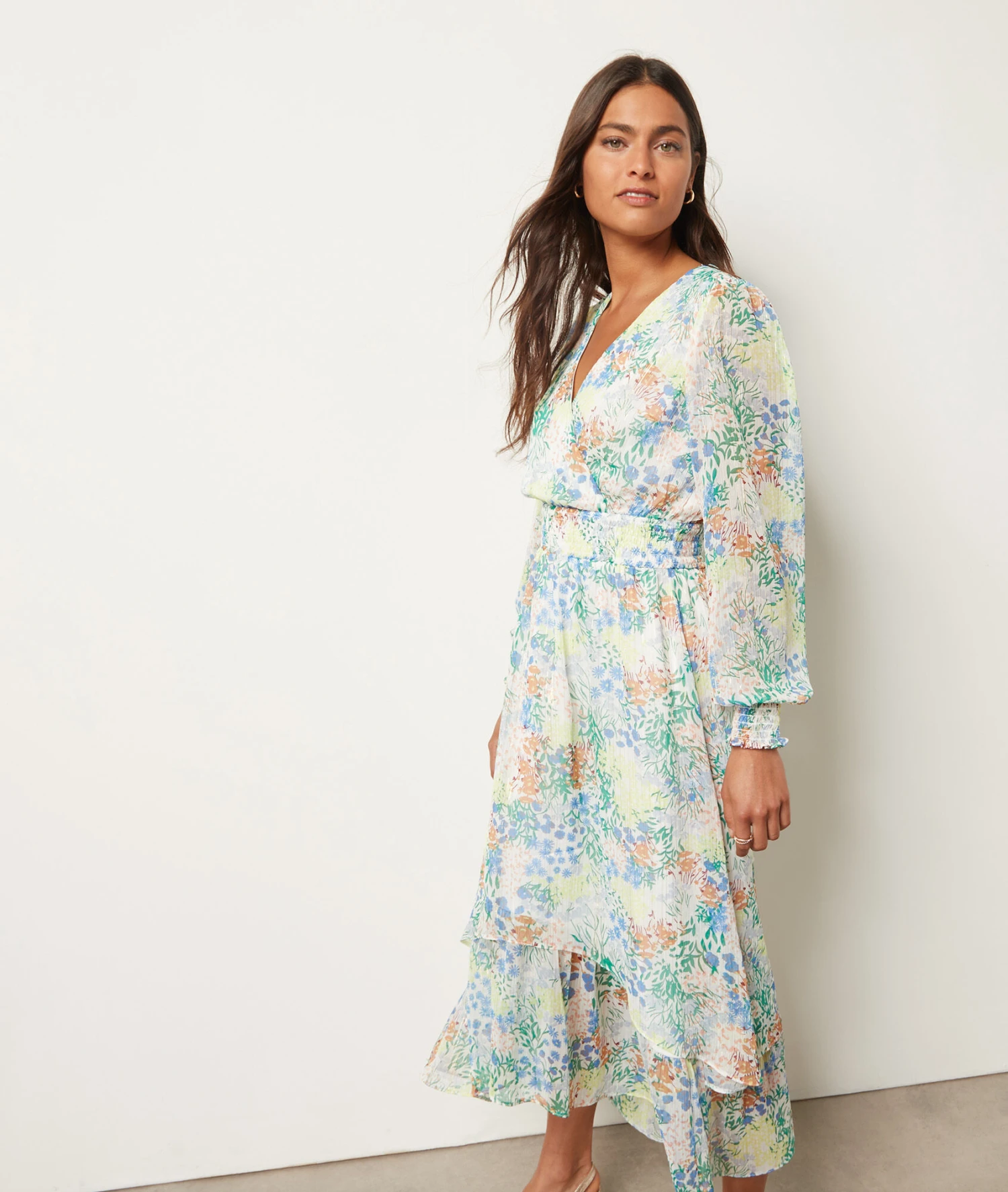 Langes Kleid Mit Print WEISS 5 Langes Kleid Mit Print WEISS – Bild 3